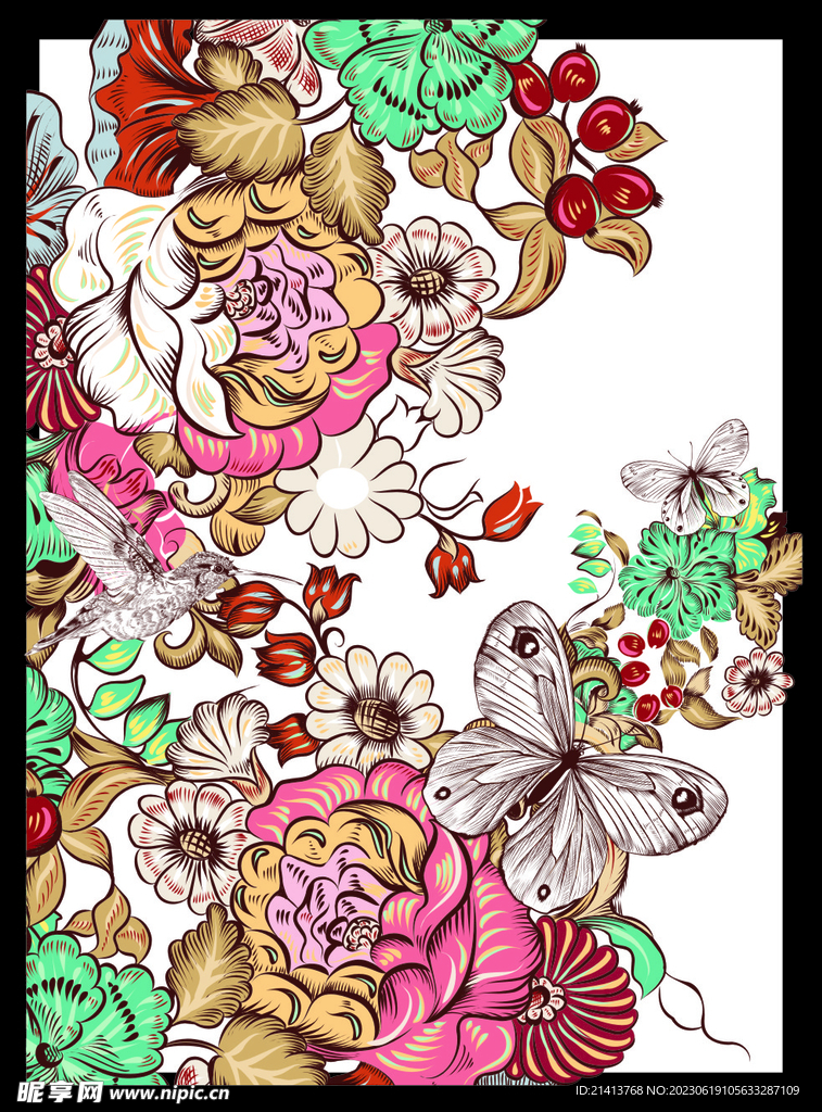 手绘花卉花朵