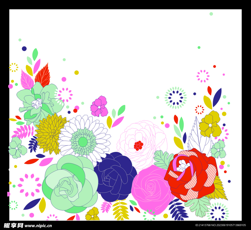 手绘花卉花朵