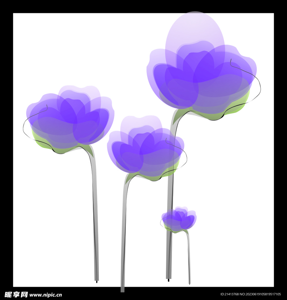 手绘花卉花朵设计图__其他_动漫动画_设计图库_昵图网
