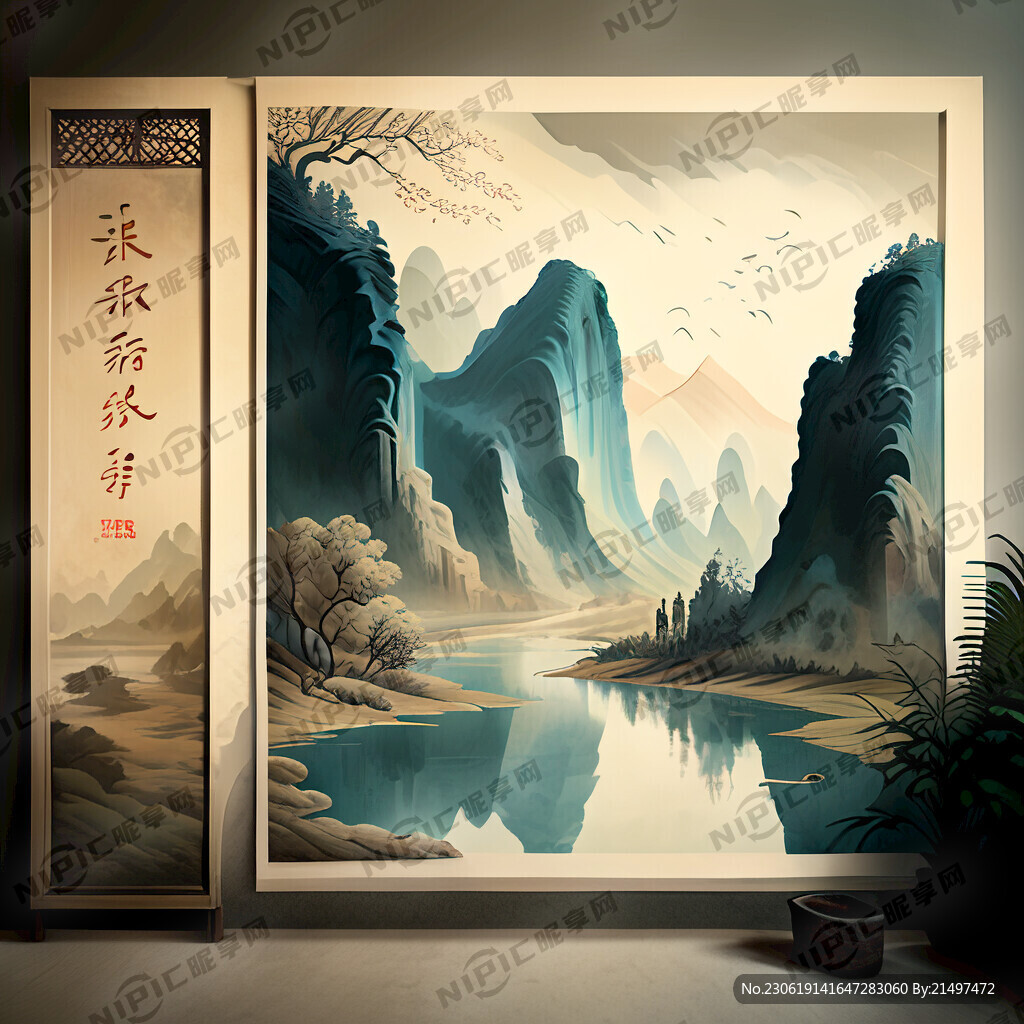 AI创作图怀旧的壁画nipic.com-昵图网