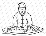 面食古风传统人物插画
