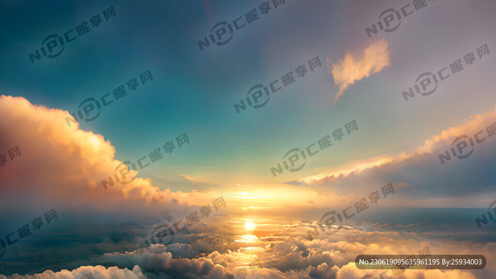 俯视角度的日出云海