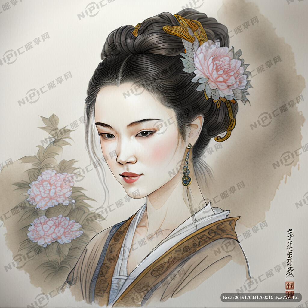 AI创作图中国古四大美人nipic.com-昵图网