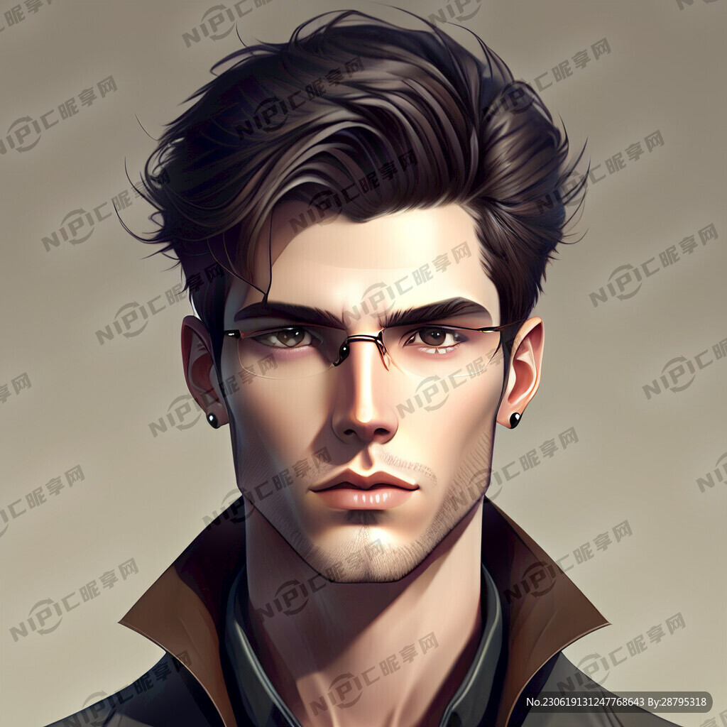 时尚男性二次元风格的头像