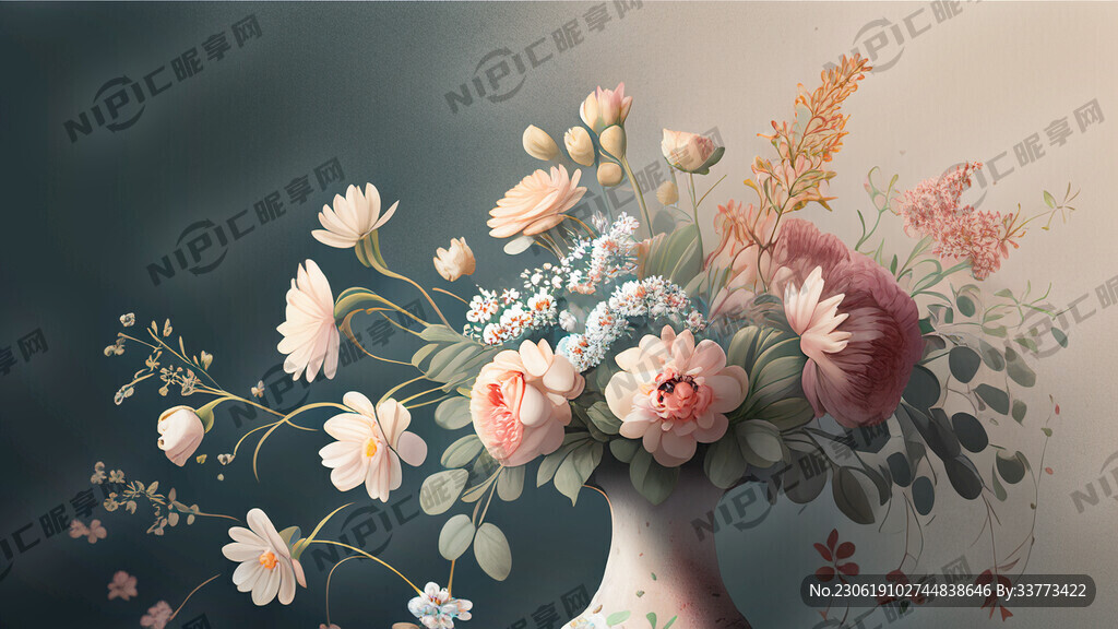 小清新花瓶散开的花
