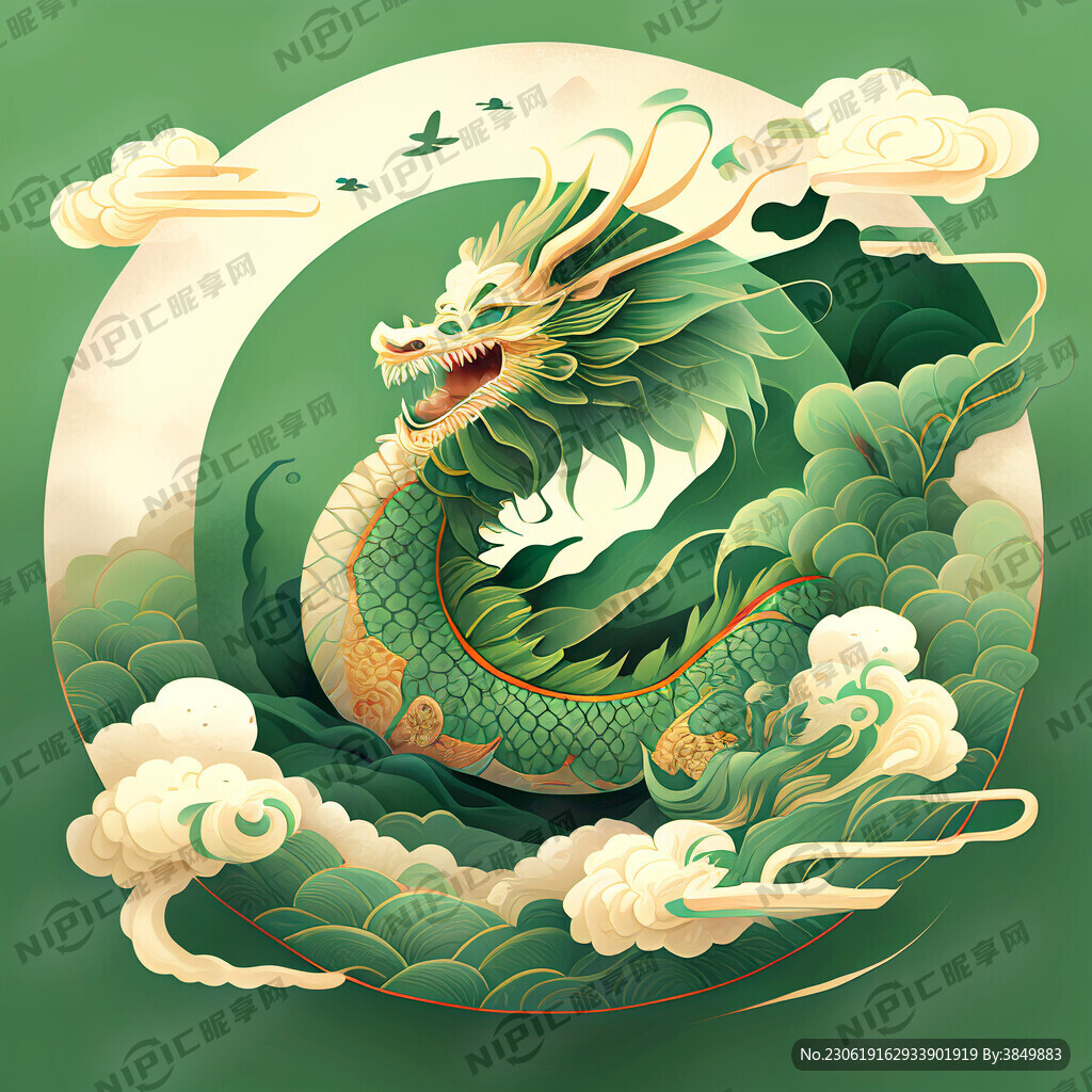 端午节海报 绿色