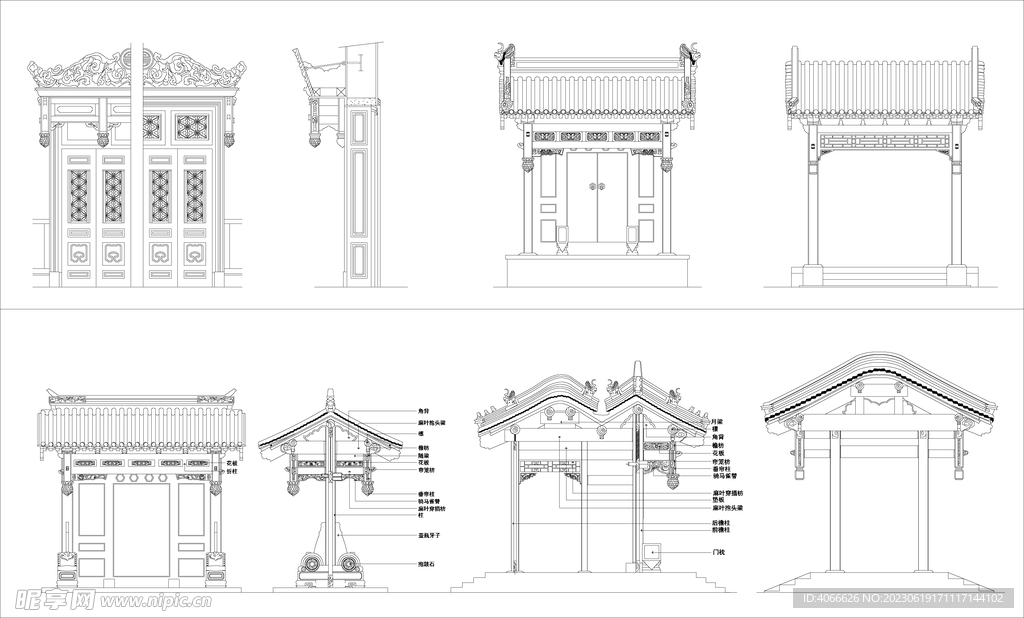 中式斗拱亭子CAD