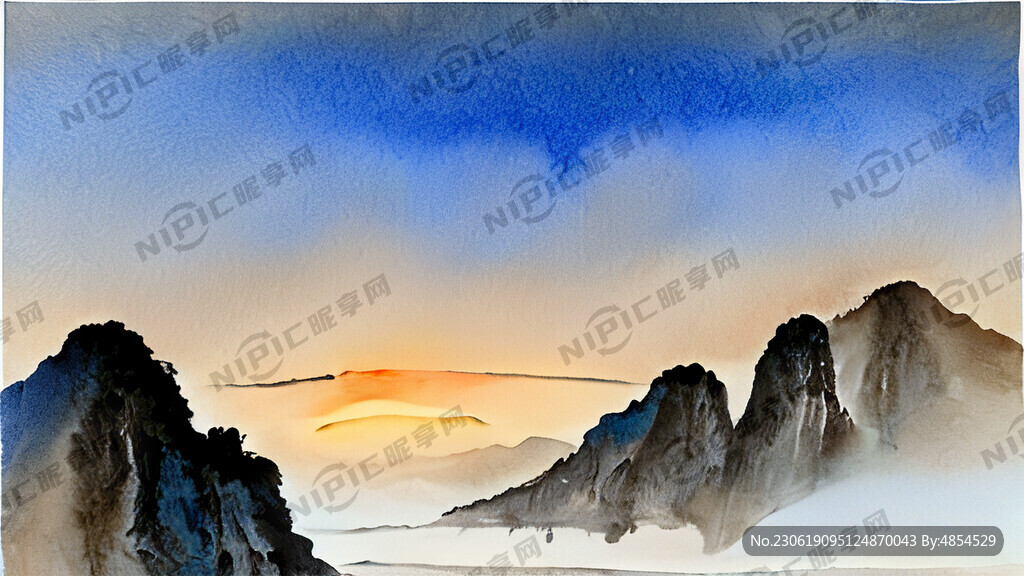 山水太阳动物