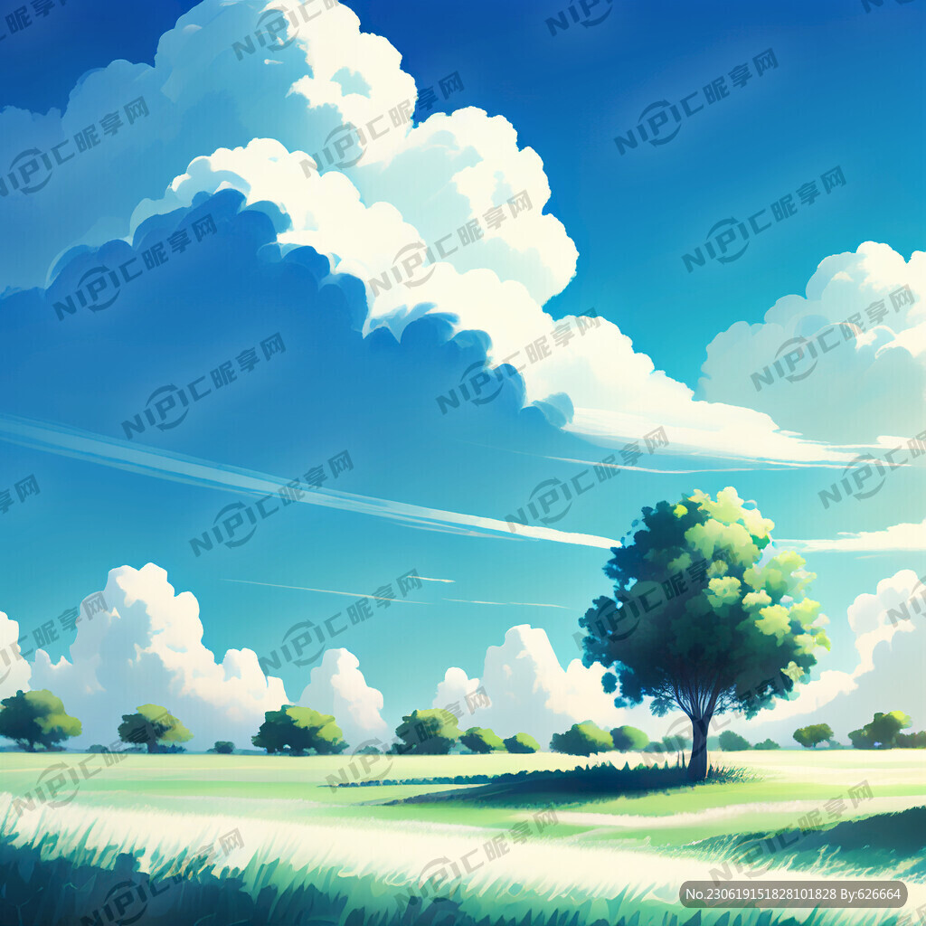 蓝天白云 绿树成荫