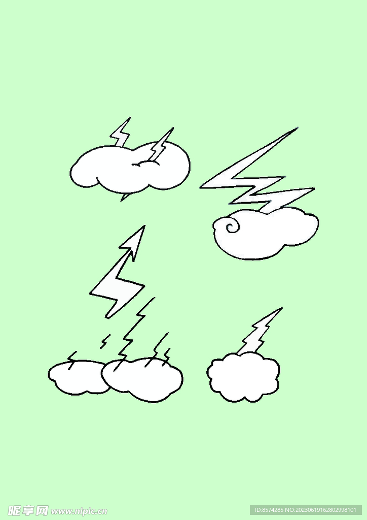 简笔画闪电