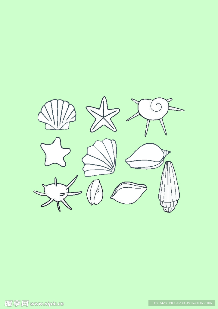 简笔画海产品