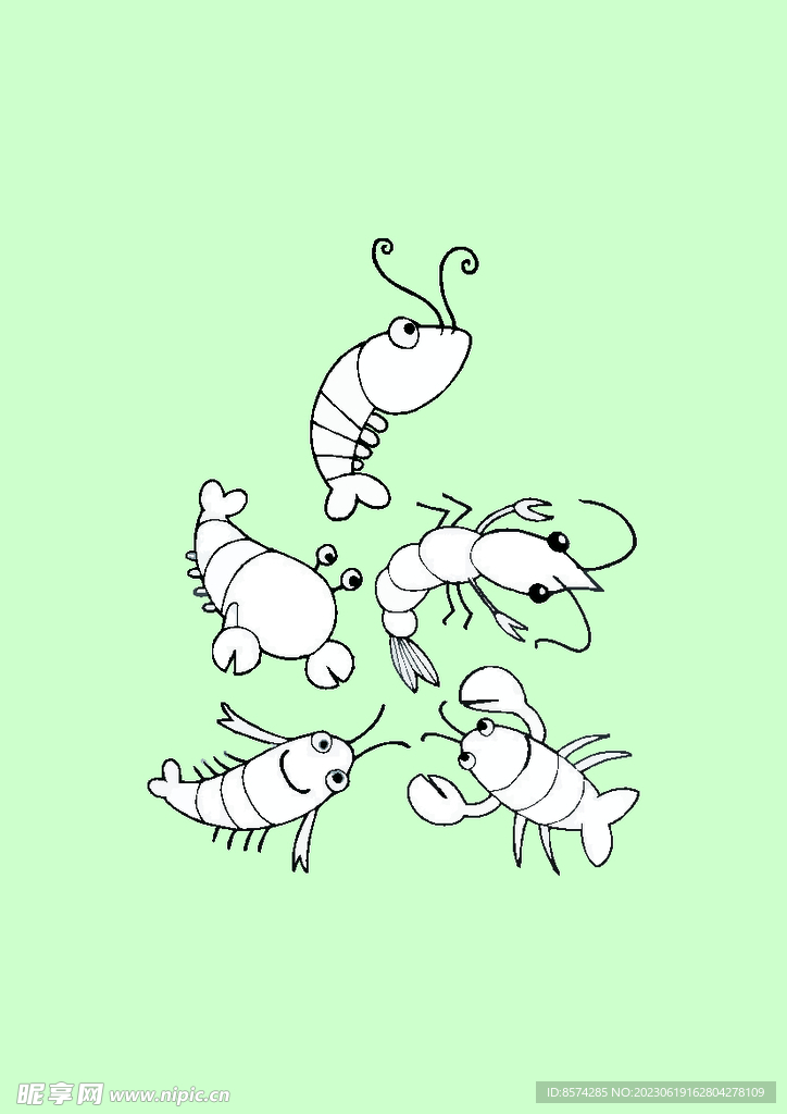 简笔画虾