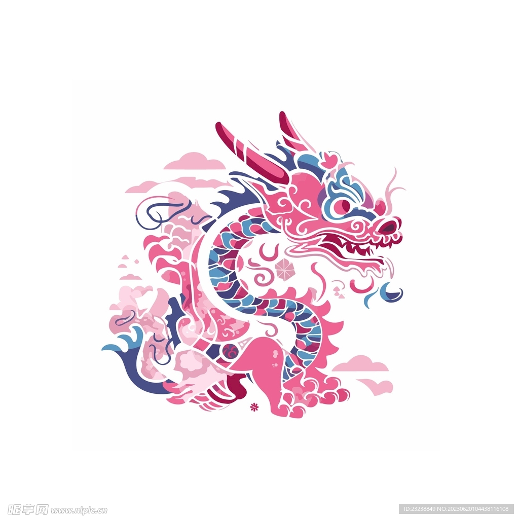 国潮龙纹素材图案