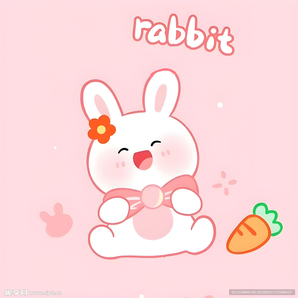 萝卜小兔子可爱卡通趣味图案