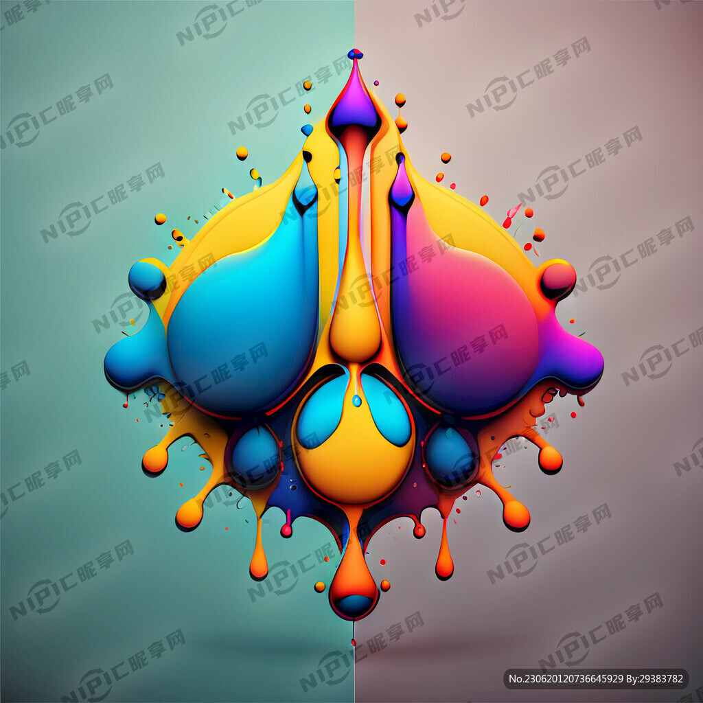 彩色水滴分为四个风格四种颜色分
