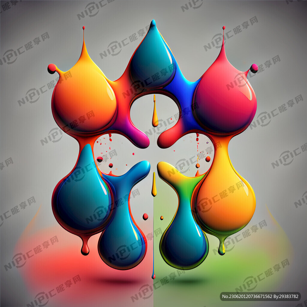 彩色水滴分为四个风格四种颜色分