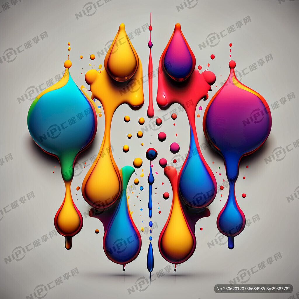彩色水滴分为四个风格四种颜色分