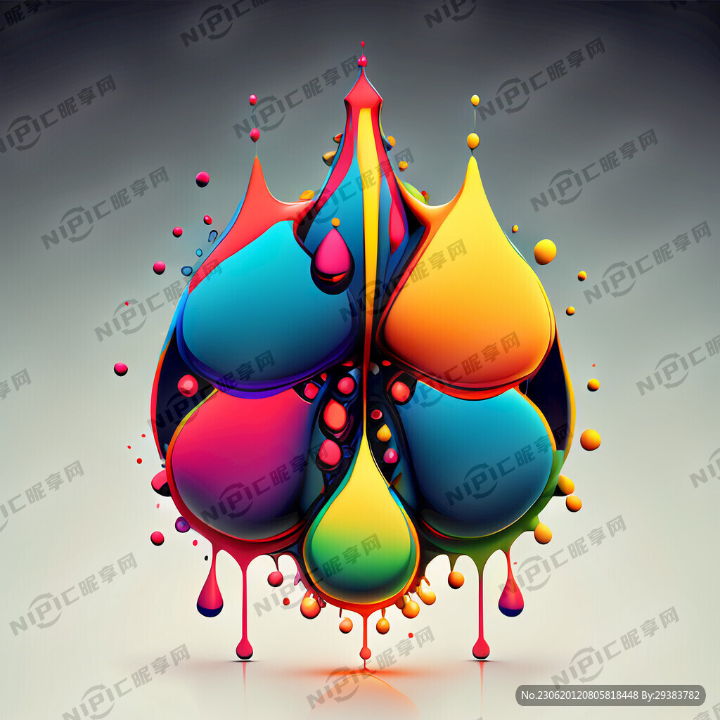 彩色水滴分为四个风格四种颜色分