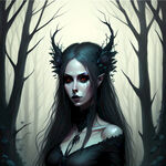 绘本黑暗哥特森林，梦幻女性精灵