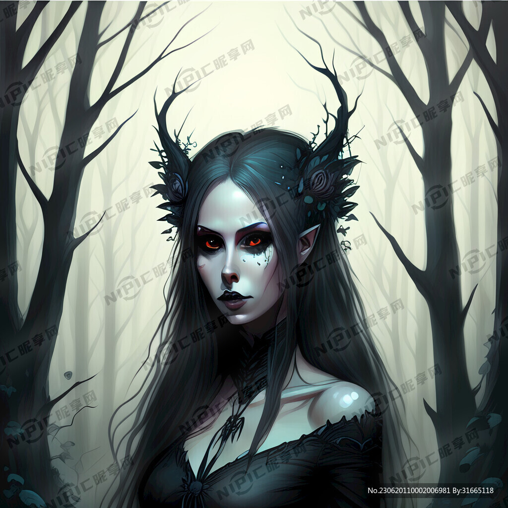绘本黑暗哥特森林 梦幻女性精灵