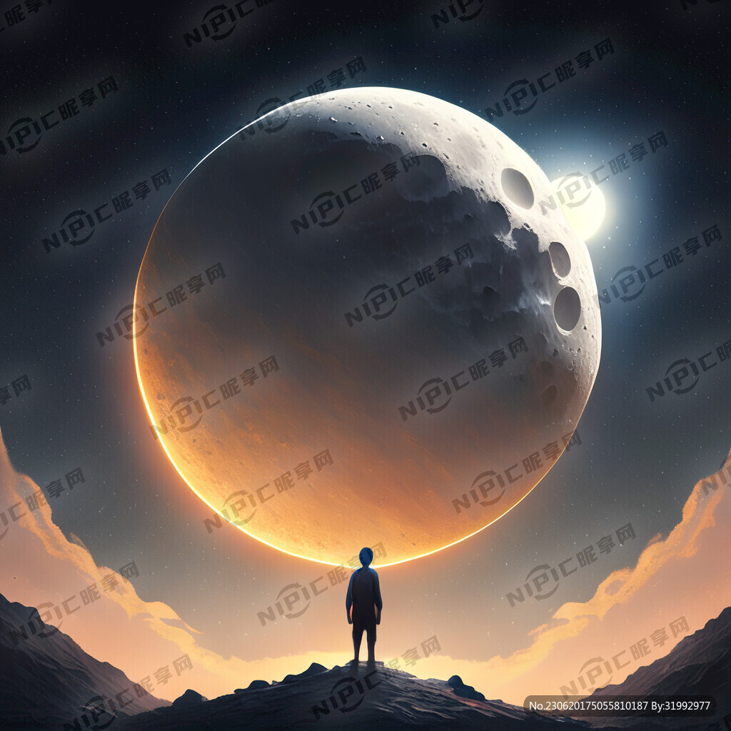 AI创作图日 月 星nipic.com-昵图网