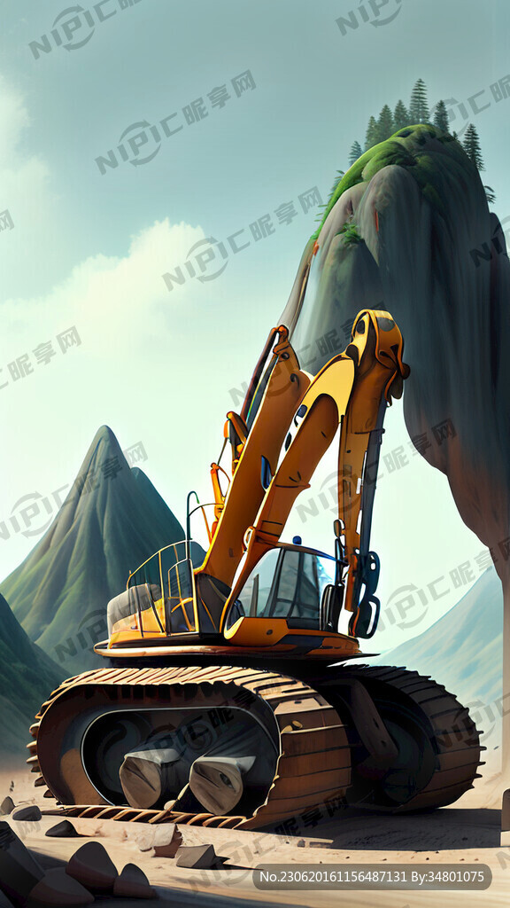 挖掘机建造粽山