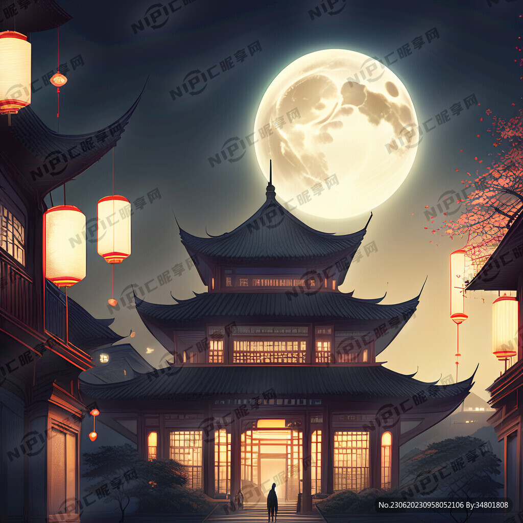 AI创作图夜景 灯光 建筑nipic.com-昵图网