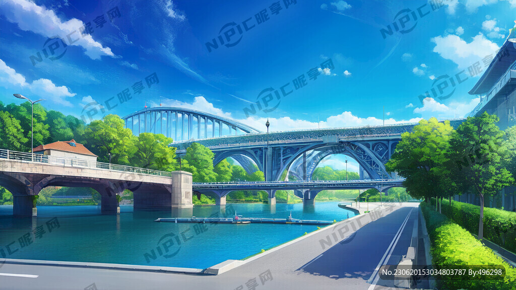 跑道 奔跑的人 路桥建筑 蓝色