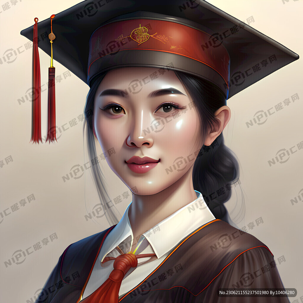 学士帽的美女 毕业季