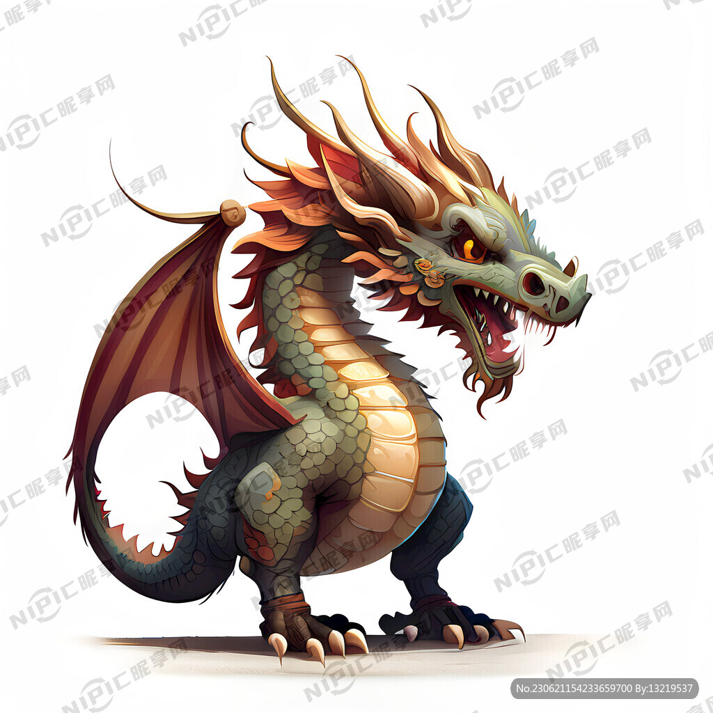 中国龙 可爱 插画 卡通