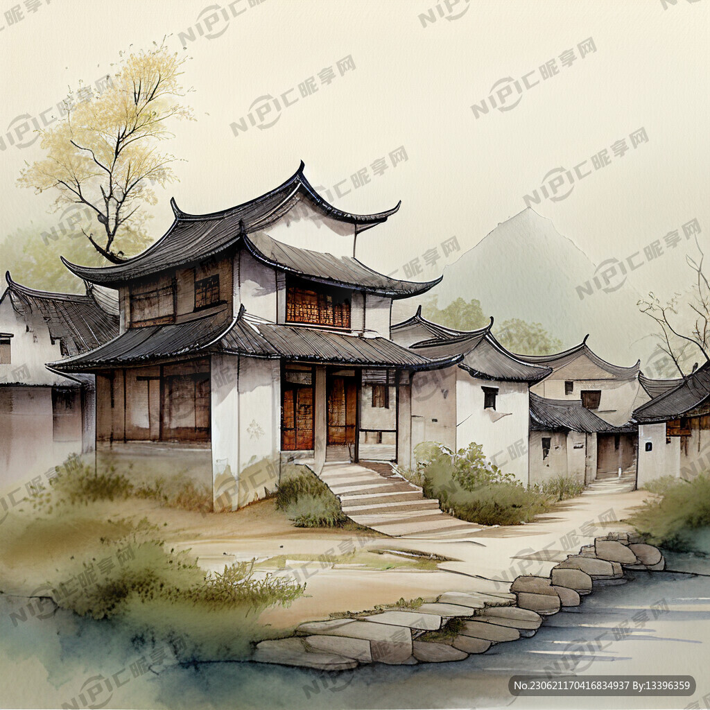 AI创作图古村落nipic.com-昵图网