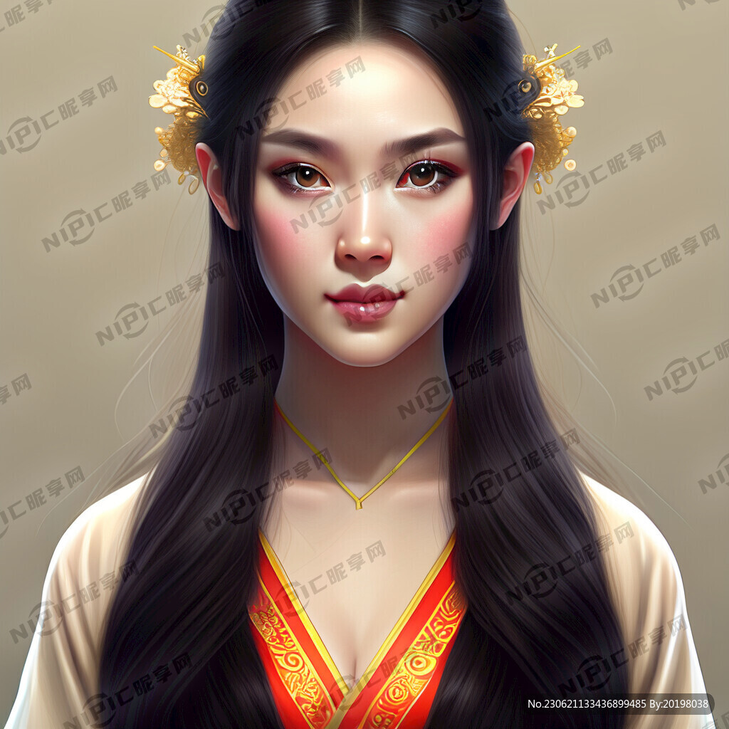 长发带眼睛美女