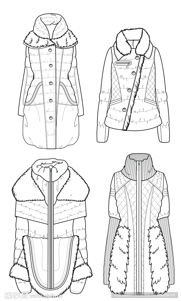 秋冬羽绒服 棉服外套款式图