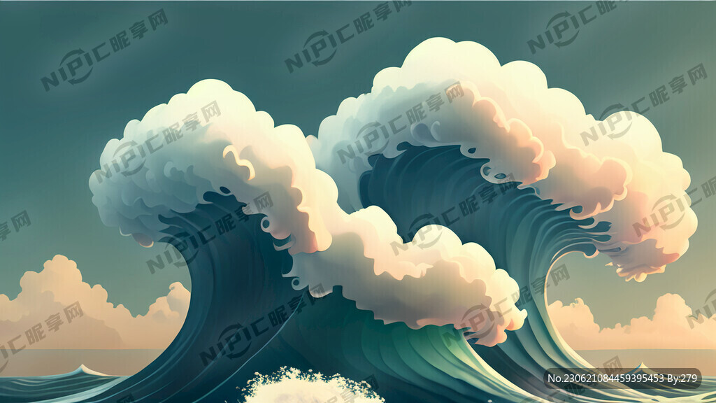 海浪 祥云 装饰