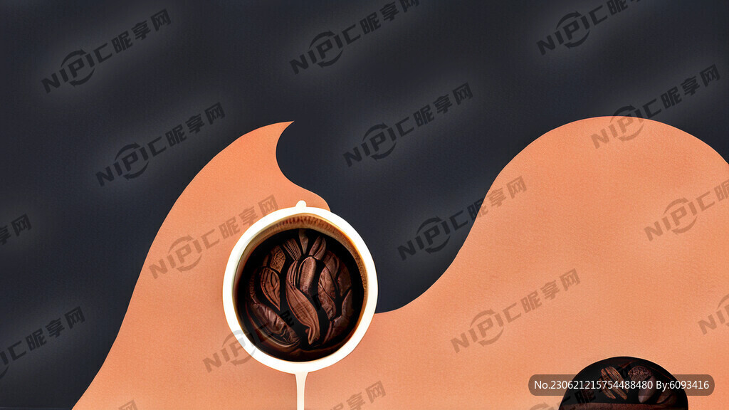 咖啡纯色明亮背景简单大气咖啡豆