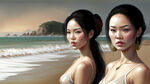 海边美女