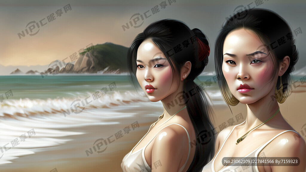 海边美女