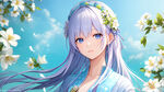 汉服高鼻子美女在花丛中