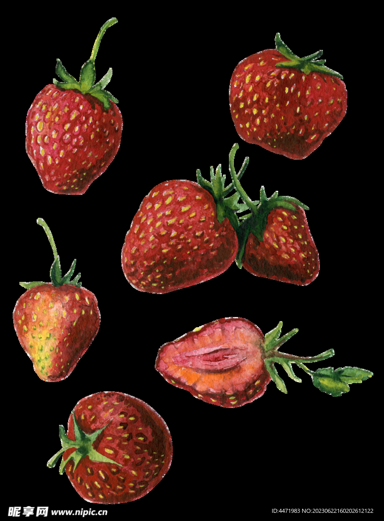 水彩草莓背景