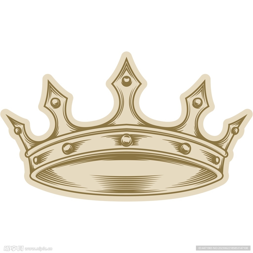王冠黄色卡通皇冠手绘图片素材-编号33033019-图行天下