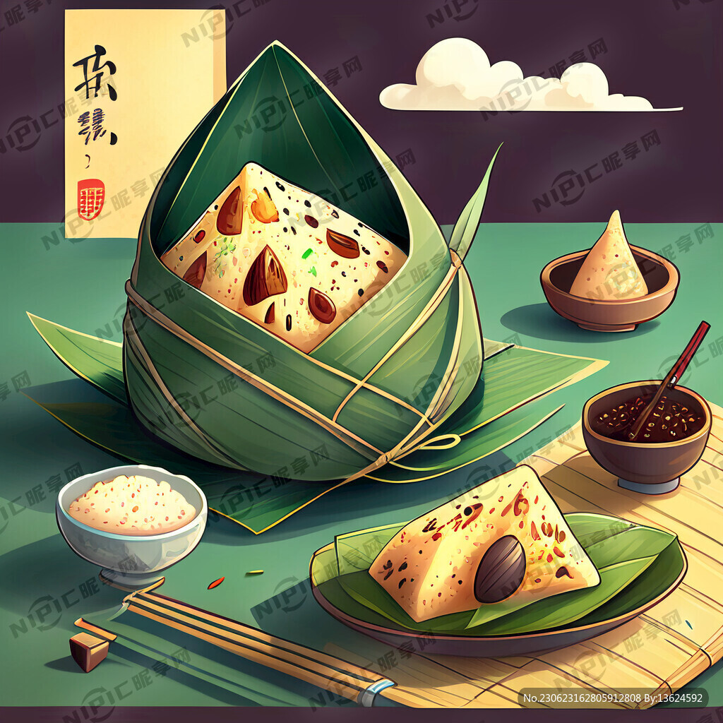 端午节粽子的漫画系列