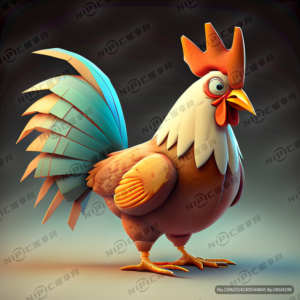 鸡 卡通 手绘 CG 立体