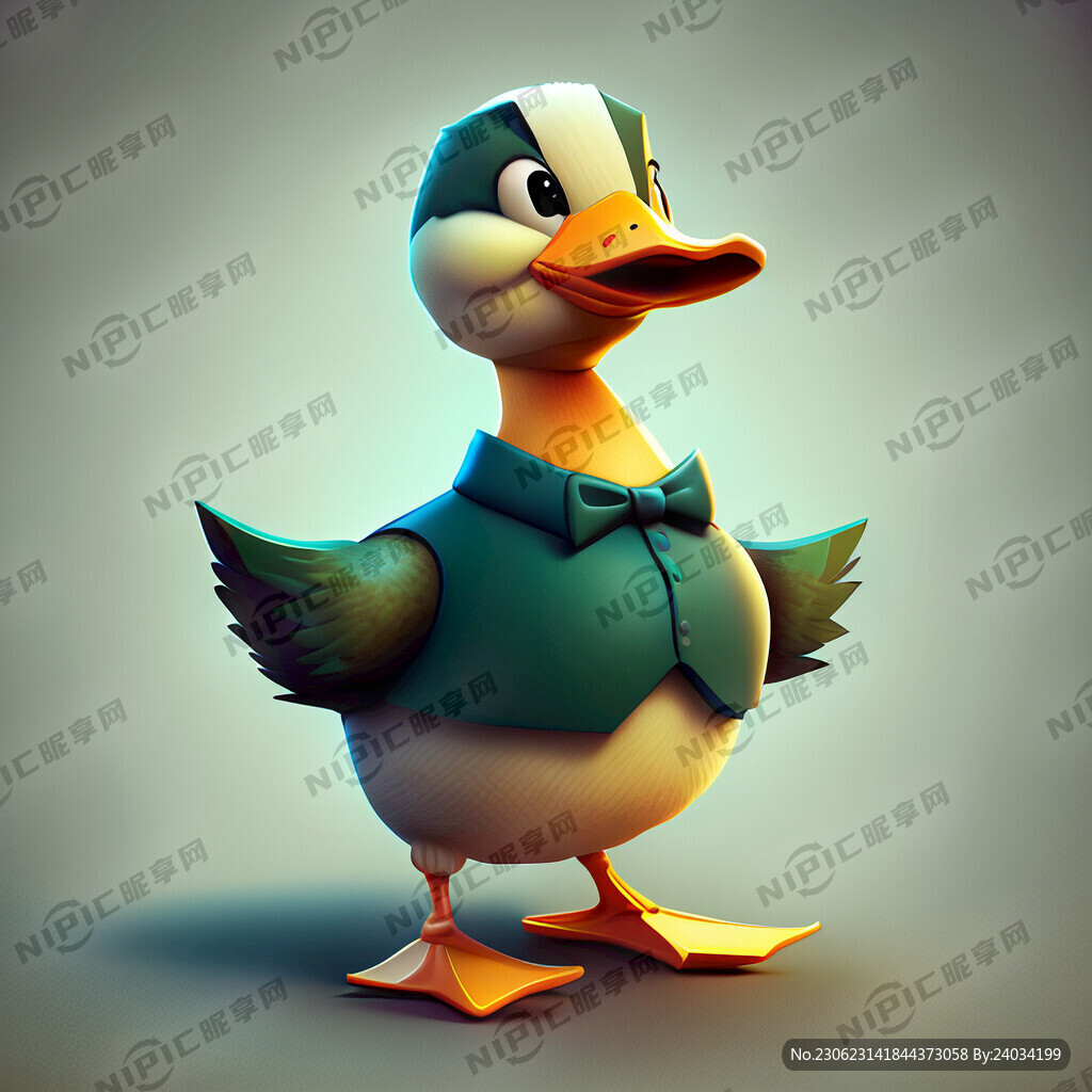 鸭 卡通 手绘 CG 立体