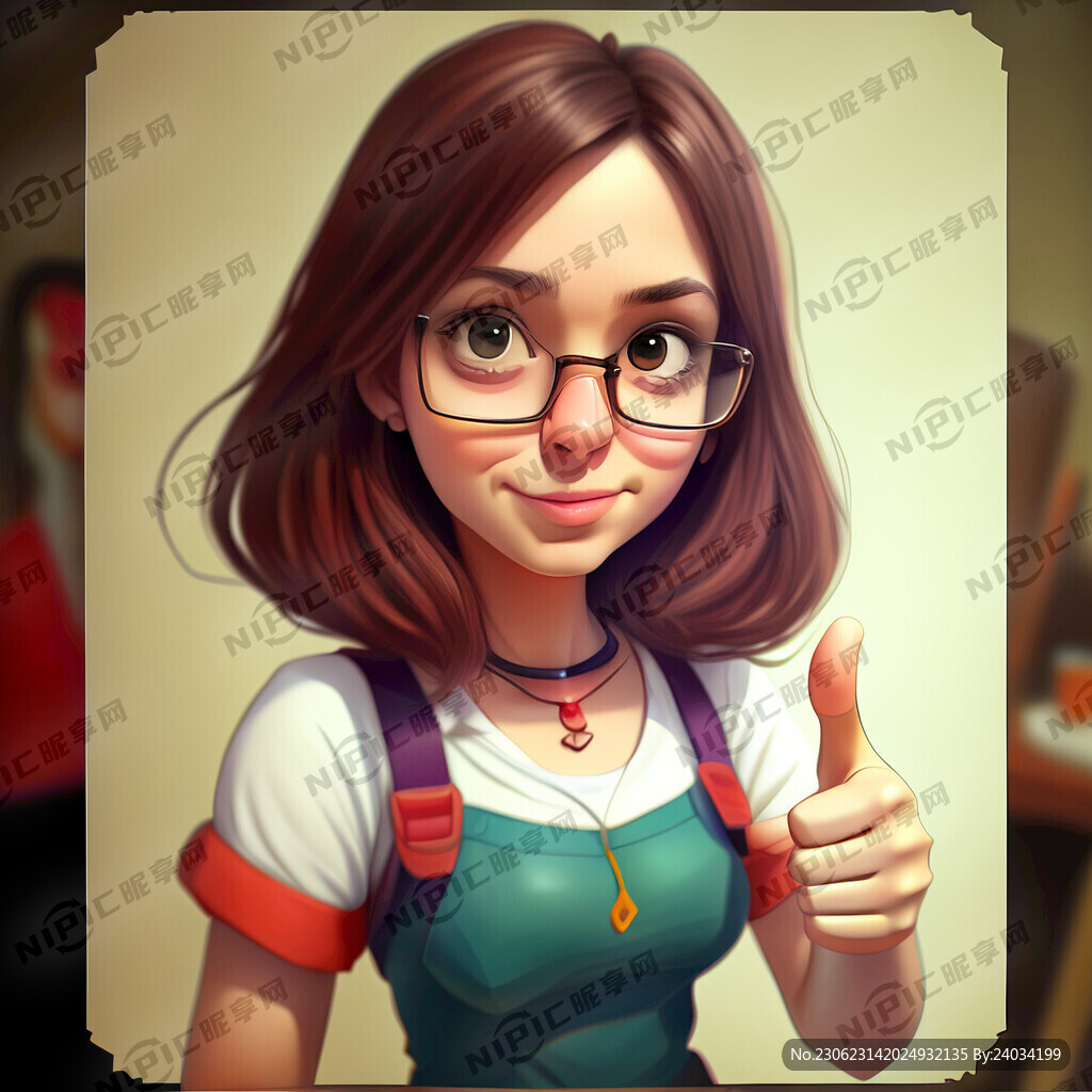 女孩 卡通 手绘 CG 立体
