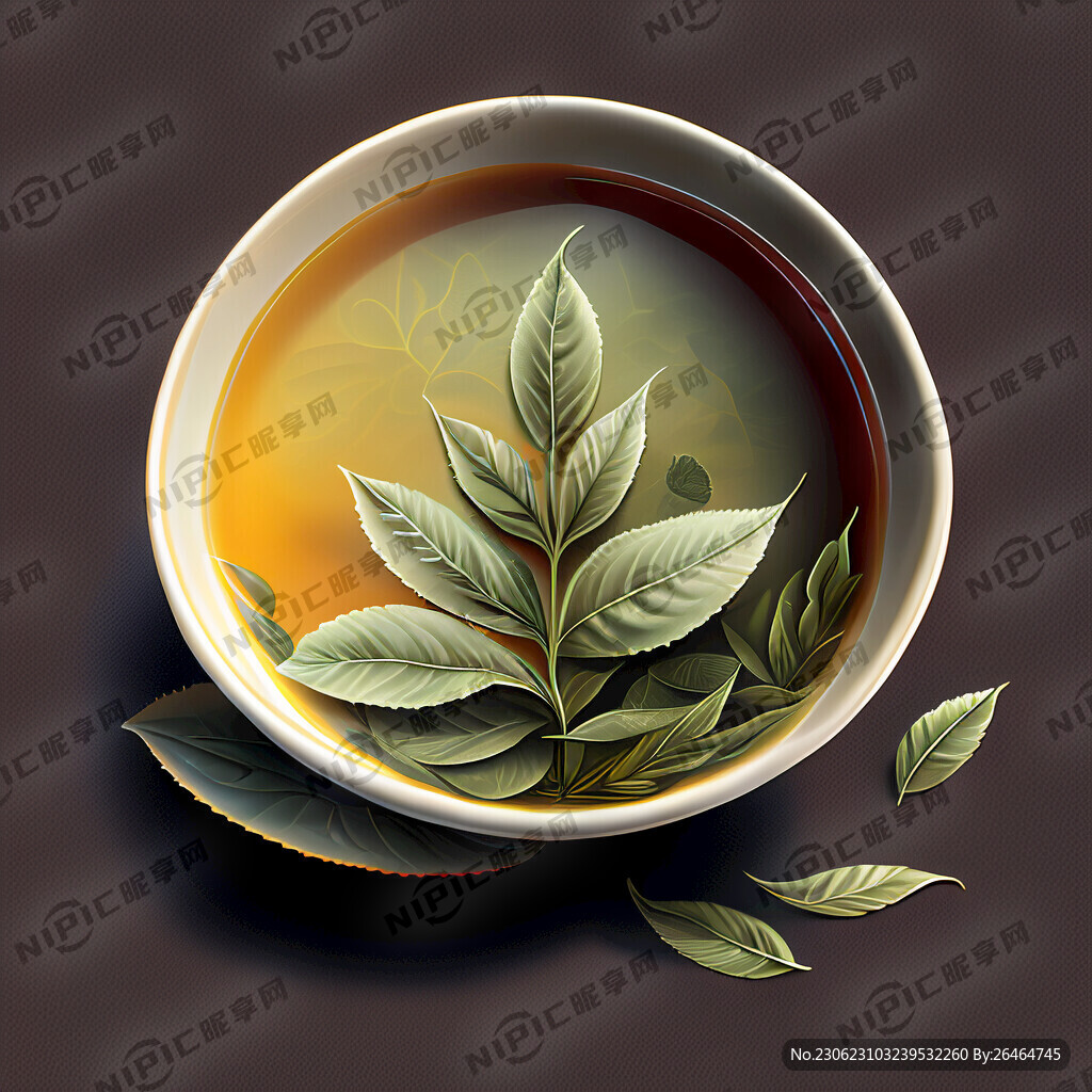 茶叶组成的茶盏