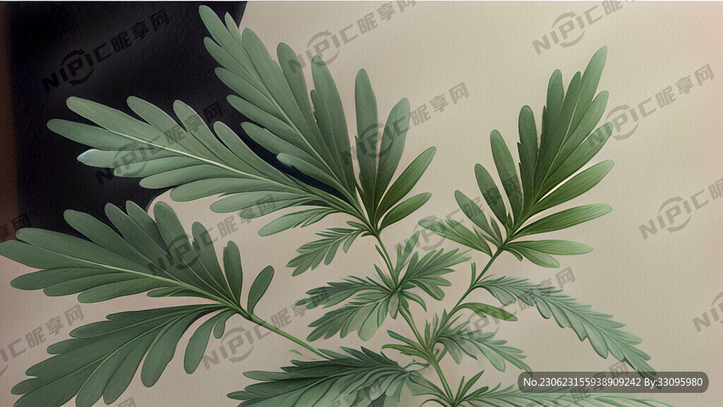艾草手绘