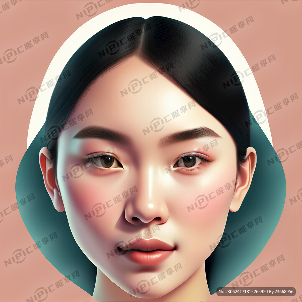 医疗美容少女脸简约背景高级感