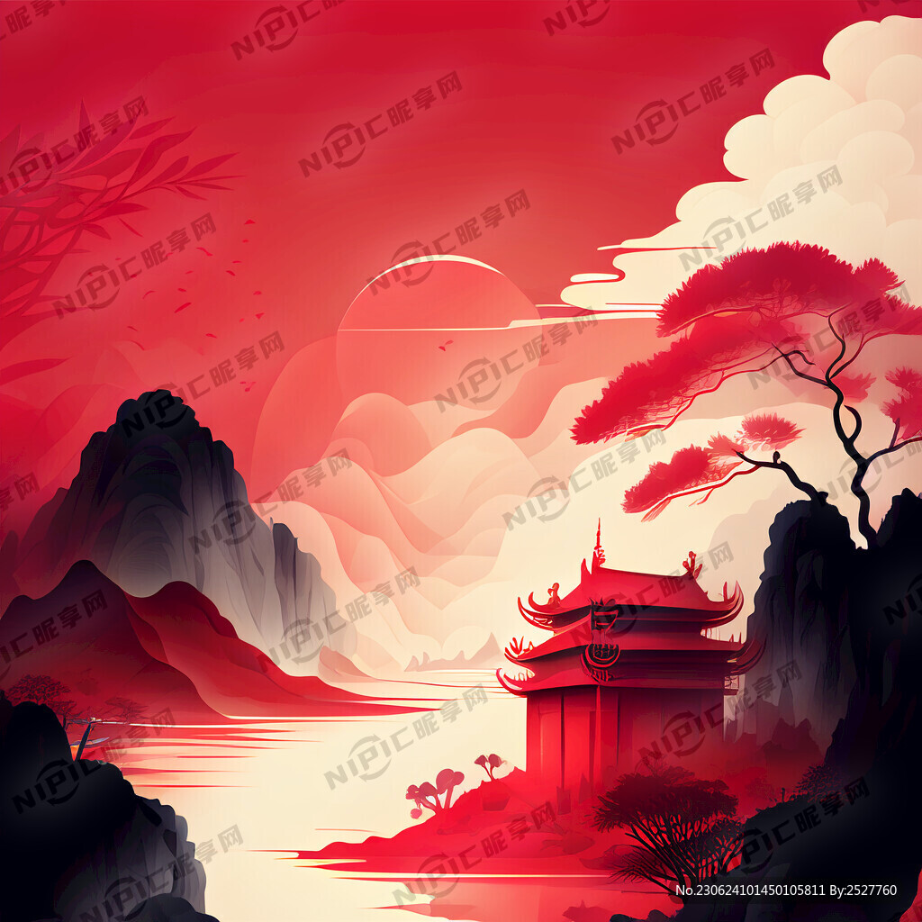 红白渐变纯色背景