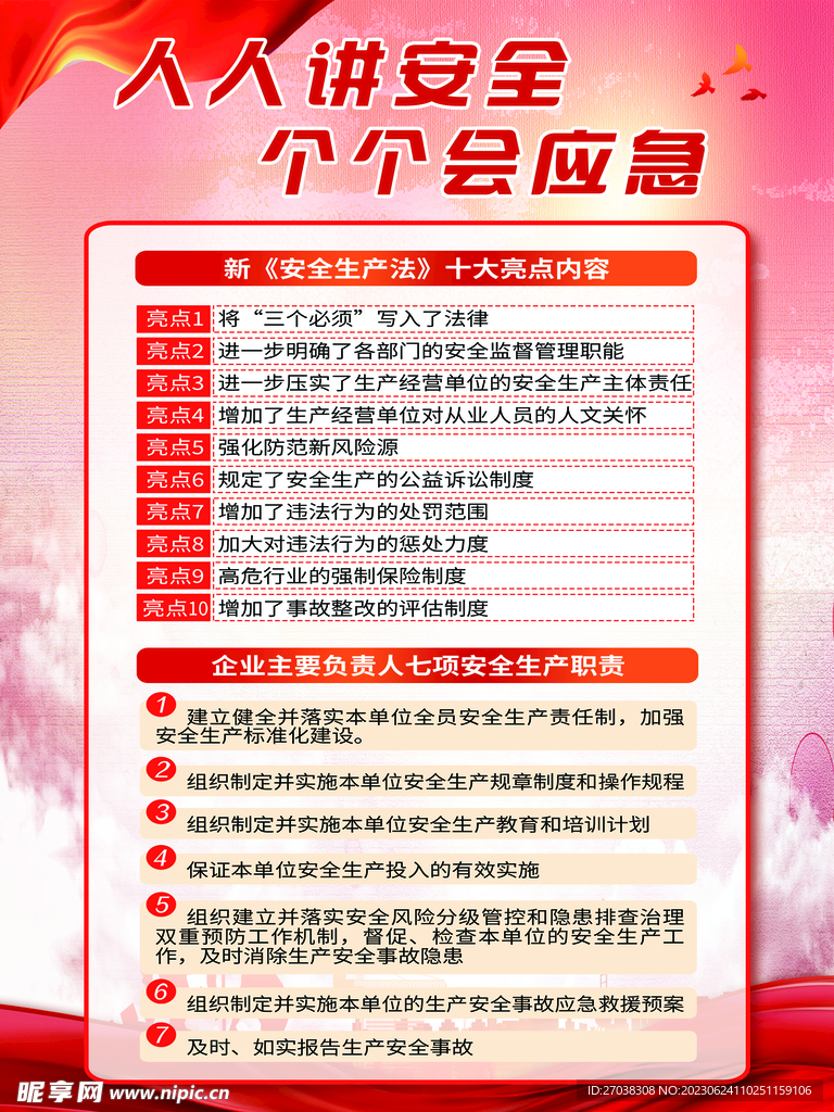 2023安全生产月展板