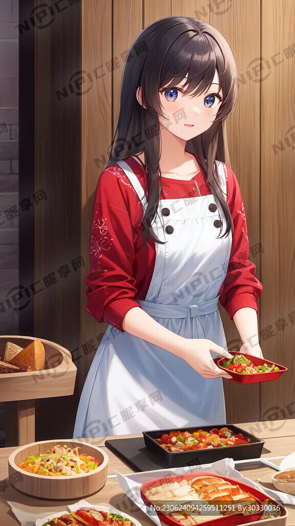 小美卡通美食人物
